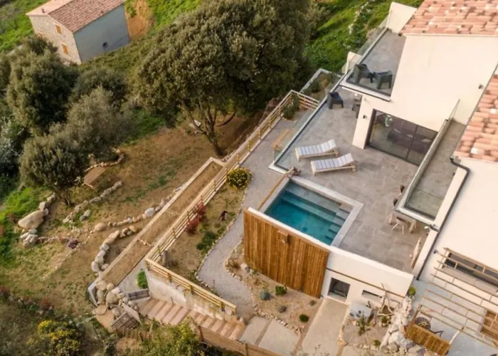 וילה New Quiet Upscale Air-conditioned T2 With Heated Pool & Sea View Sollacaro